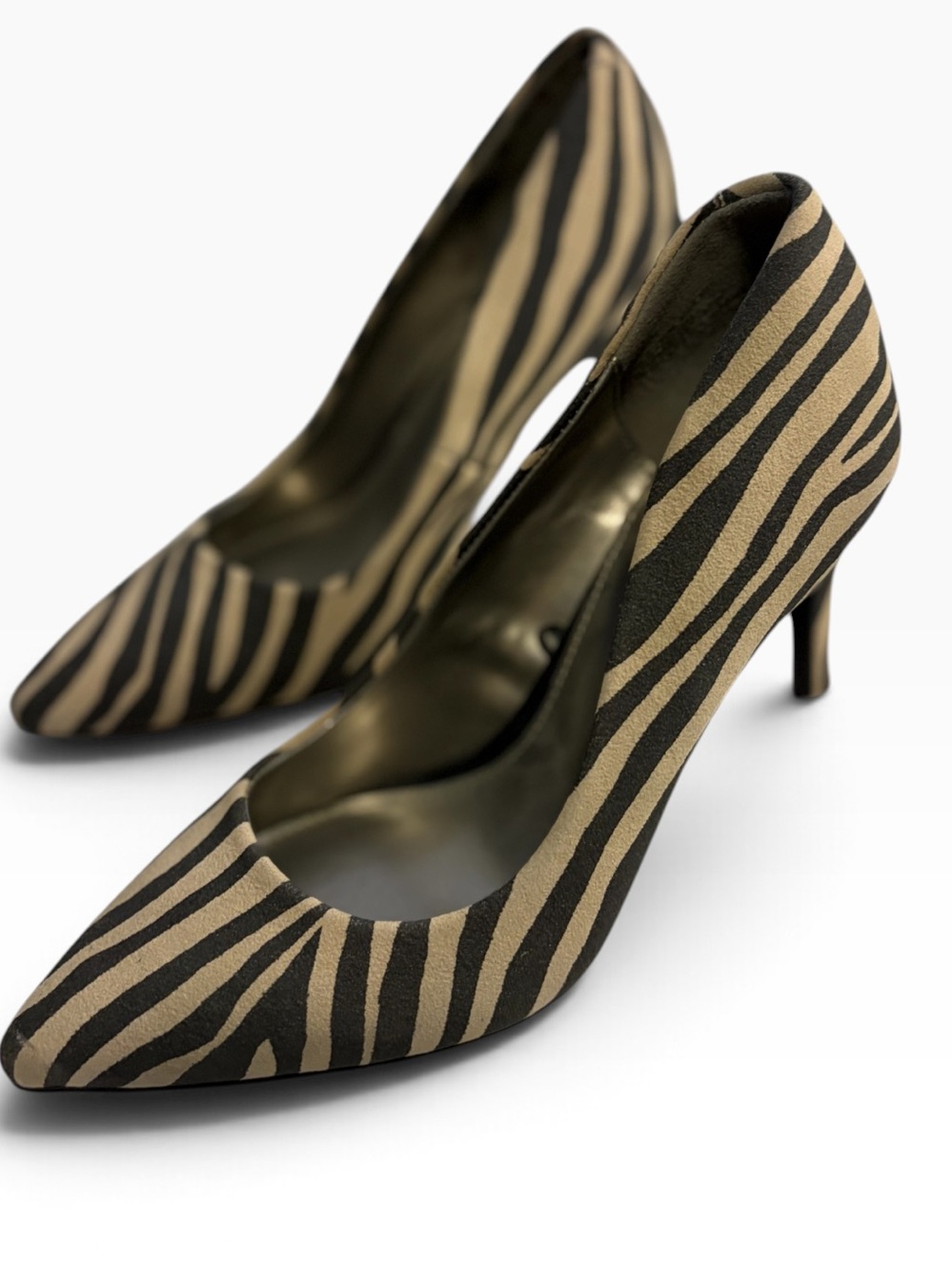 Worthington Zito Zebra Print Pointed Toe Stiletto Pumps Heels Women’s 8.5